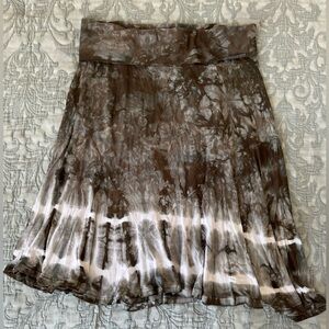 Pink Lotus for ATHLETA Olive green Tie-Dye pull on rayon spandex Skirt S